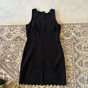 LOFT sleeveless tank dress with zipper and laser cut detail along top and bottom